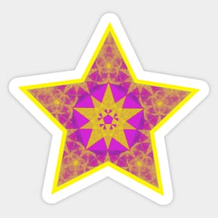 Purple yellow christmas star Sticker
